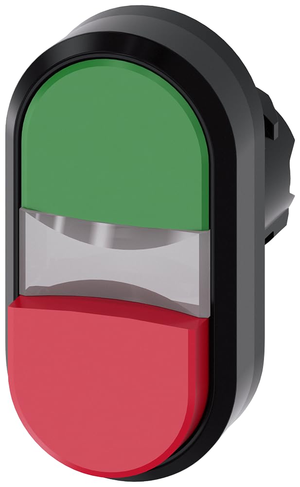 Siemens sirius atc - Pulsador doble redondo plastico verde rojo .boton rasante saliente