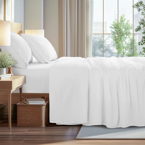 AiAngu Egyptian Cotton Sheet Set 4-Piece Queen