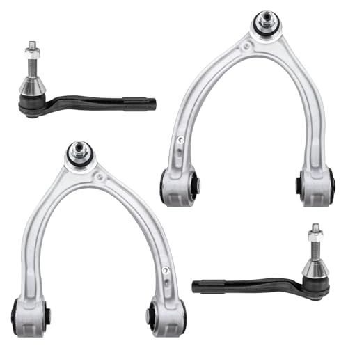 Image of Detroit Axle - Front Control Arms Kit for Mercedes-Benz C300 CLS450 C350e E300 E450, 2 Upper Control Arms with Ball Joint Assembly 2 Outer Tie Rod Ends Replacement