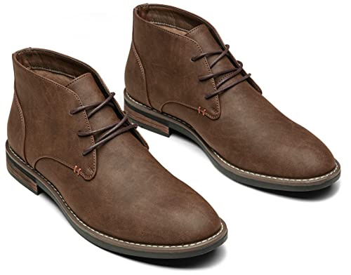 Image of Jousen Men's Chukka Boots Desert Ankle Dress Boots | Lace up, Non-slip Durable Rubber Sole, Classic style, Soft Insole, Daily Commute, Formal, Casual, Office