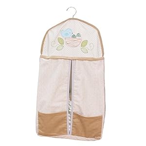 Nesting Birdies Diaper Stacker – Rustic, Beige, 2 Compartments, Holds 72 Small Diapers
