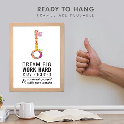 Image of Chaka Chaundh Motivational inmotivational inspirational quotes frame (DREAM BIG WORK HARD STAY FOCUSED - White)