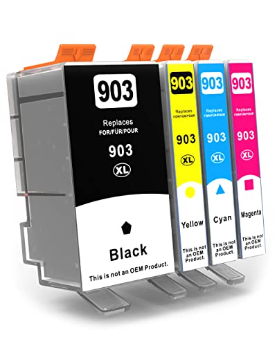 903 XL 4er Pack Neuester Chip Druckerpatronen Kompatibel für HP 903 XL für HP Officejet Pro 6970 6960 Officejet 6950 All-in-One Drucker Cover