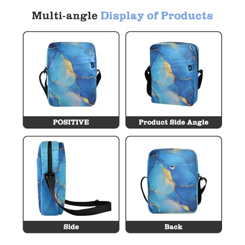 messenger bag crossbody shoulder bag crossbody Womens Cross Body Purse Bags Adjustable Strap for Outdoor Daily Outdoor Daily- Marble Yellow Blue4
