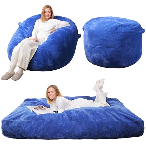 WLIVE 4FT Bean Bag Chair, Bean Bag Bed, Convertible Chair Folds from Bean Bag to Floor Mattress,...