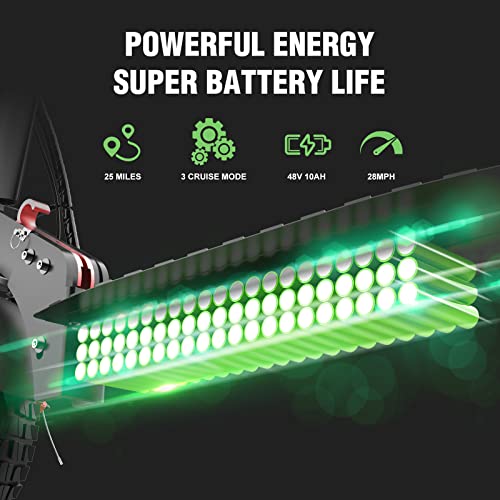 EVERCROSS H5 Electric Scooter, Electric Scooter for Adults with 800W Motor, Up to 28MPH & 25 Miles-10'' Solid Tires, E-Scooter with Seat & Dual Braking - Image 4