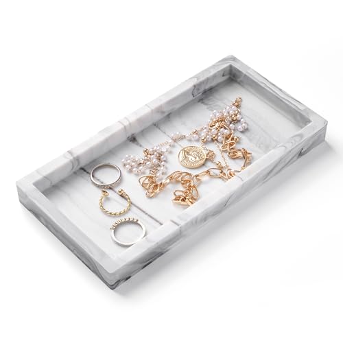 Winter Shore Weißes Silikon-Kosmetiktablett Marmor-Design