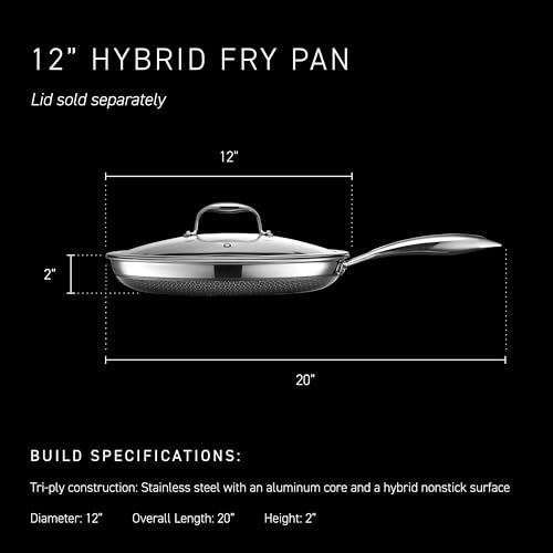 HexClad Hybrid Nonstick 12-Inch Frying Pan, Stay-Cool Handle, Dishwasher-Friendly, Oven-Safe Up to 900°F, Induction Ready, Compatible with All Cooktops - Image 4
