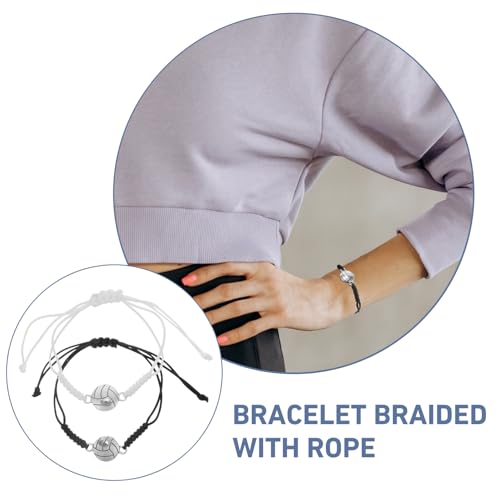 Mikinona 2 piezas Pulsera de Voleibol Chic Ajustable para Parejas Brazaletes Deportivos Unisex con Colgante Regalo para Fans y Jugadores de Unidades - imagen 7