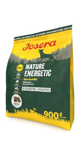 JOSERA Nature Energetic (5 x 900 g) | Adult | Premium Trockenfutter für ausgewachsene & sportliche Hunde | Geflügel & Erbsen & Süßkartoffel - ohne Kartoffel | getreidefrei | Hundefutter | 5er Pack