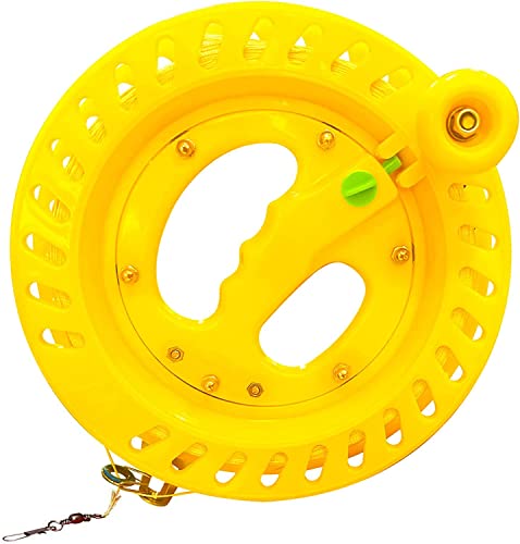 HENGDA KITE Professional Outdoor Kite Line Winder Winding Reel Grip Wheel with 650 Feet (60LBS) Flying Line String Flying Tools with Lock for Kids and Adults