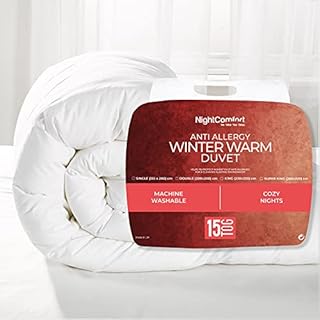 Night Comfort Ultra Snuggle Anti Allergy 15 Tog Winter Warm Duvet - Luxury Down Alternative Quilt, Double