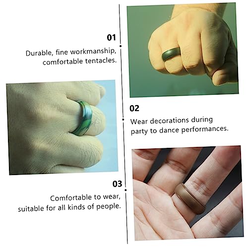 Anillos deportivos de silicona multicolor 8 piezas miniatura 5