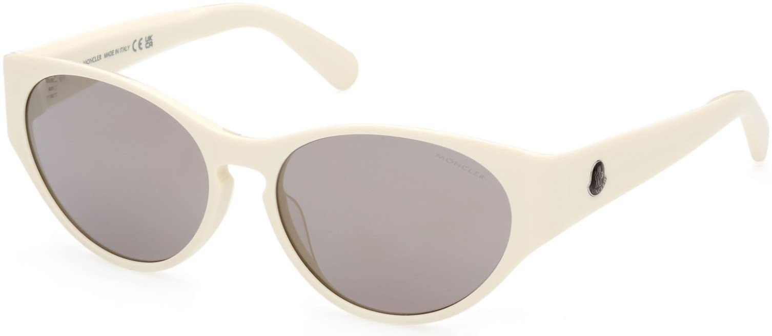 MonclerSunglasses ML 0227 Bellejour 21C Shiny Cream White/Smoke With Gold Fla, Shiny Cream White/Smoke With Gold Flash Lenses