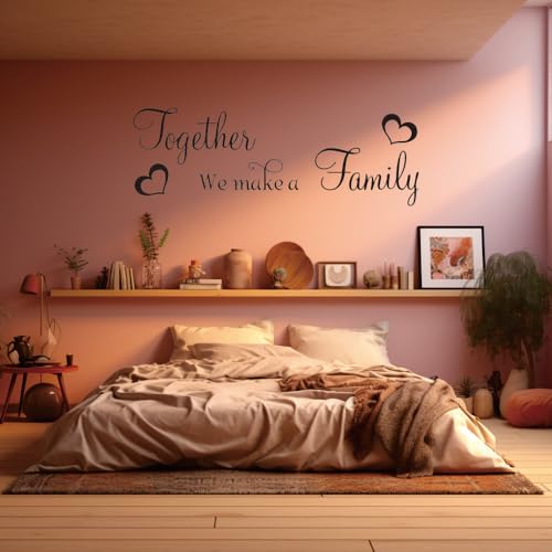 Vinilo Decorativo de Frase para Pared "Juntos Hacemos una Familia"
