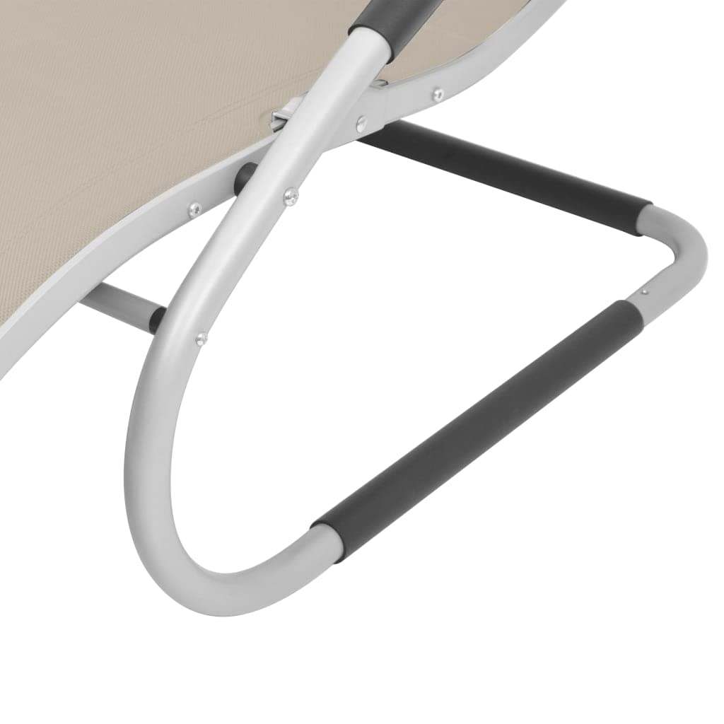 Lettino Prendisole con Cuscino in Alluminio e Textilene Crema, Sdraio da Giardino Regolabile con Schienale Ergonomico, Letto Solarium Resistente agli Agenti Atmosferici per Patio, 62 x 152 x 88 cm