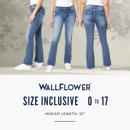 WallFlower Women's Feisty Curvy Low Rise Slim Flare Insta Stretch Juniors Jeans, Ice, 13 by WallFlower - Image 7