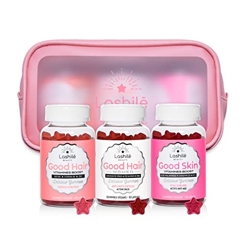 LASHILÉ BEAUTY - Compléments Alimentaires - Good Hair/ Good Hair Women/ Good Skin + Trousse Offerte - Cure 1 mois - 60 Gummies - Fabrication Française - Biotine, Acide Hyaluronique, Coenzyme Q10 Cover