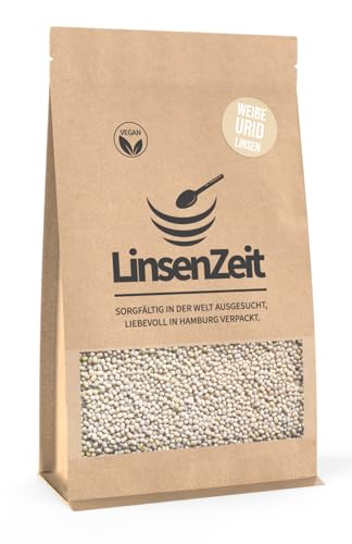 LinsenZeit - Weiße Urid Linsen 600g - Urad Dal - Großartige Proteinquelle - Maash Dal – Vegan, ohne Zusatzstoffe & Premium Qualität