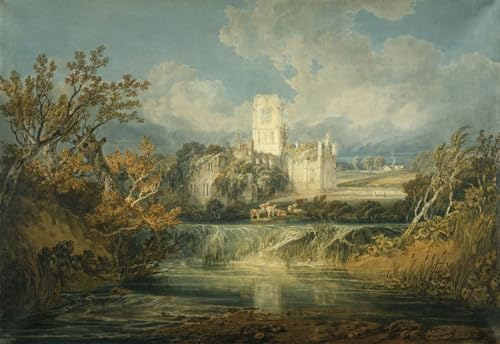 Tableau d'art Kirkstall Abbey Turner poster mural vintage décoration salon 60x90cm