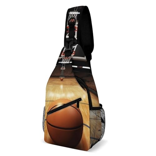 Mochila tipo sling para baloncesto estilo urbana blanca