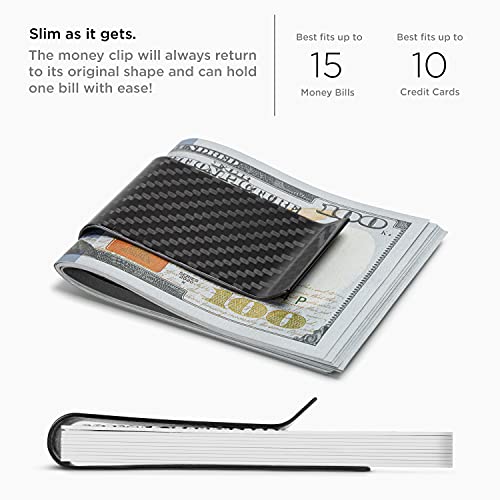 image for SERMAN BRANDS Carbon Fiber Money Clip Credit Card Holder Slim Business