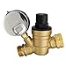 RecPro RP-1014 Brass RV Water Pressure Regulator with Gauge | Adjustable Water Pressure Regulator for RV Camper