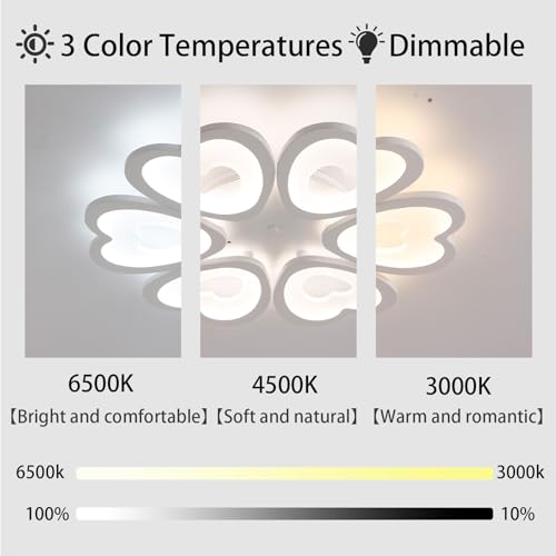 Plafonnier Moderne LED Encastré 54W Blanc Télécommande 3000K-6000K - 3