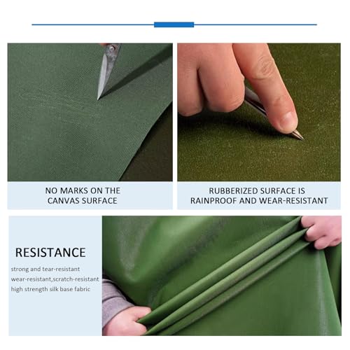 Telone Impermeabile in Tela Verde Resistente per Tenda da Giardino, roulotte, Tenda Antipioggia (4x6 m)