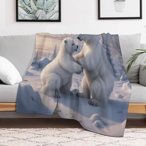 Manta polar gruesa térmica y suave de oso polar para invierno 3