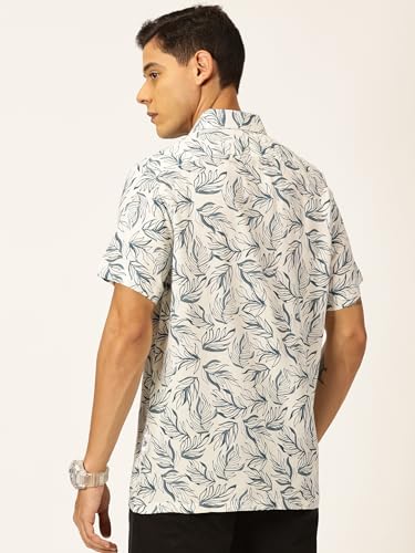 Image of Thomas Scott Men's | Printed | Half Sleeve | Regular Fit | Cotton Rayon | Spread Collar | Casual Shirt