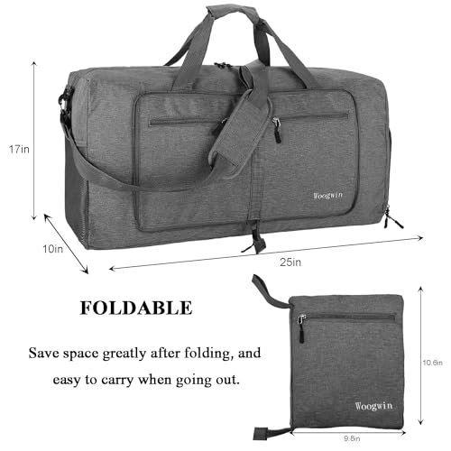 Image of Woogwin Travel Duffel Bag Large Foldable Waterproof Overnight Bag for Beach Swim Bags Pool Sports Gym