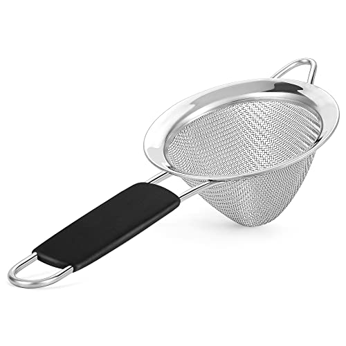 Fine Mesh Strainer - 3.3 Inch Conical Sieve - Tea Strainers for Loose Tea, Coffee Strainer, Food Strainer, Juice Strainer, and Much More!