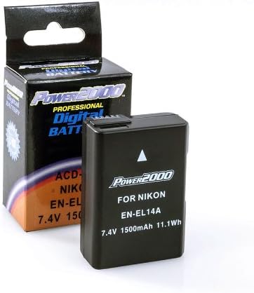 2 Pack Battery and Charger Kit for Nikon D3500, D5600, D5500, D5300, D3400,D3300, D5200, D5100, D3100, D3200, Nikon Df DSLR Includes 2 Replacement Nikon EN-EL14a, EN-EL14 Batteries (Fully Decoded!) +