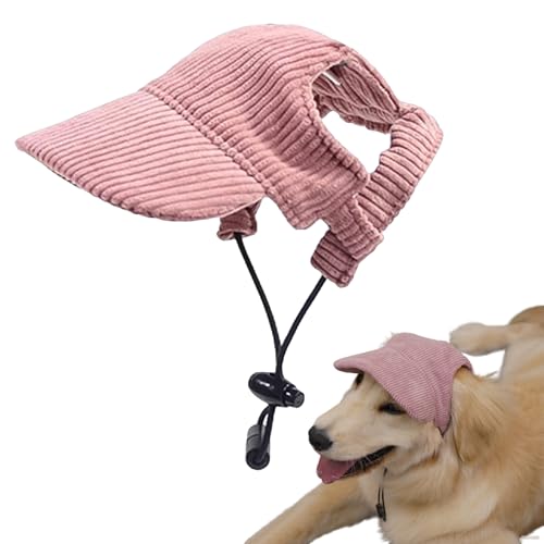 Dog Baseball Cap with Visor, Adjustable Sunbonnet for Dogs & Cats with Ear Holes, UV Protection Pet Hat for Outdoor Walking Dog Hats