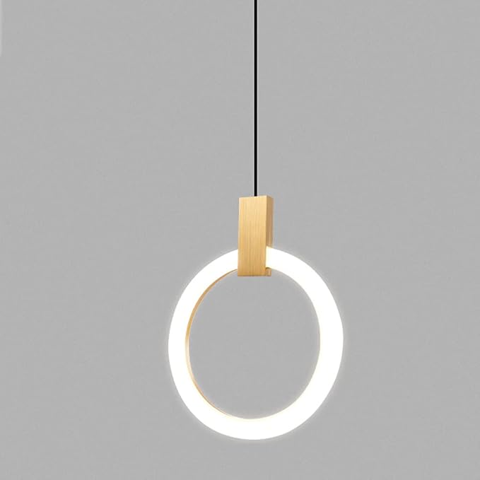 GUOGUOSM Nieuwe Woonkamer Aluminium Hanglampen Acryl Lampenkap Torus Hanglamp Moderne Minimalistische Slaapkamer Lamp Nordic Licht Luxe Minimalistische Designer Lampen (neutraal Licht)
