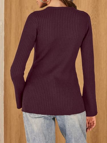 Women's Fashion Golden Button Split Cardigan Sweaters Slim Fitted Long Sleeve Open Front Knitted Tops4