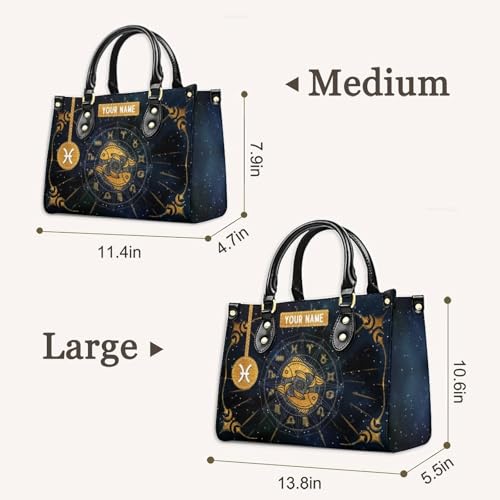 Handbags for Women - Personalized Leather Purse with Name - Tote Bags for Mom Grandma - Zodiac Gifts Ideas for Her2