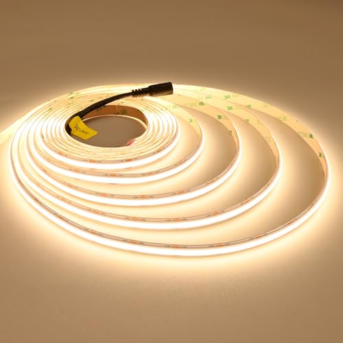 JOYLIT 24V COB LED Strip Lights 16.4FT/5M 288LEDs/M 3000K Warm White, UL Premium 6W/FT 10500LM Super...