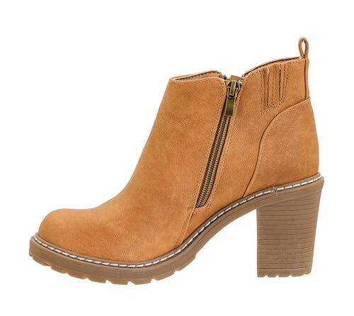 Corkys Footwear Rocky Top Bootie, Featuring a 3 Inch Heel, Soft Cushioned EVA Insoles for All Day Wear, Two Functional Zippers On Each Side, And A Pull On Loop