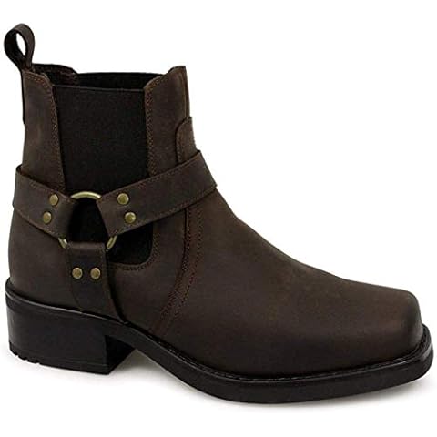 Gringos Men's Leather Ankle Biker Boots Cover