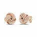 LeCalla 925 Sterling Silber Love-Knoten Ohrstecker Schmuck 14K Rose vergoldet italienisches Design Diamant-Schliff Twisted Wire Liebe Knoten Ohrring für Frauen 10mm