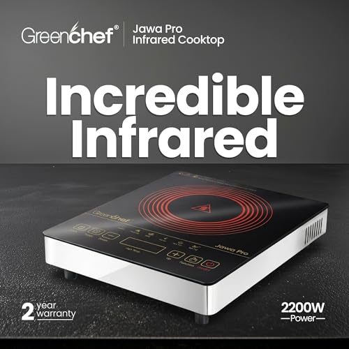 Image of Greenchef Induction and non-induction compatible Infrared electric Cooktop with 3 pre set menu function and feather touch contol with - Jawa Pro
