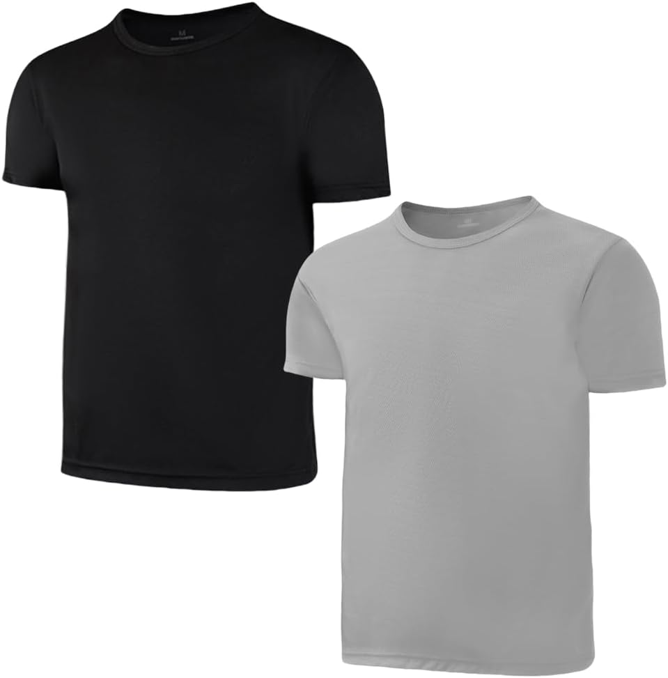 2 Pack Kids/Boys/Youth Quick Dry Sports Tee Shirt Mesh Moisture Wicking Active Athl...