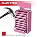Geinxurn Mini Tool Box 3 Drawer Micro Top Chest and 5 Drawer Micro Roll Cab with Magnetic Locking Stackable Portable Hand Carry Tool Cases for Tools Storage (Pink)