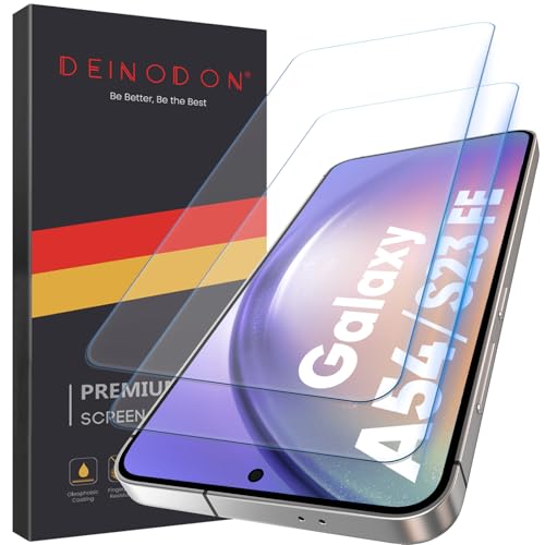 DEINODON für Panzerglas für Samsung Galaxy A54 5G, S23 FE Schutzfolie [Auto-Installation], 9H+ Härte Kratzfest 100% Blas...