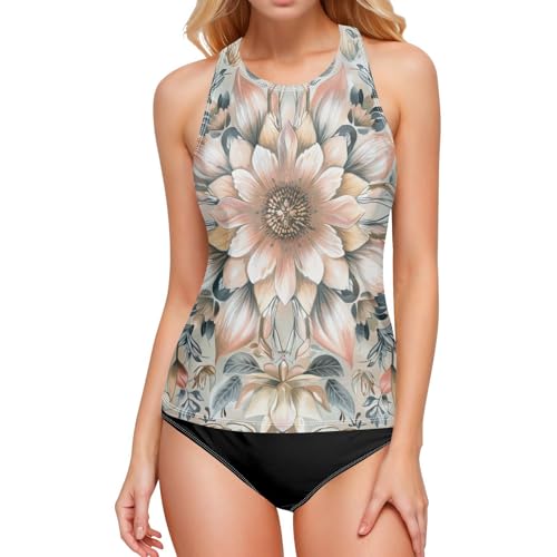 Haut de tankini rétro bohème à fleurs idéal pour vos vacances à la mer