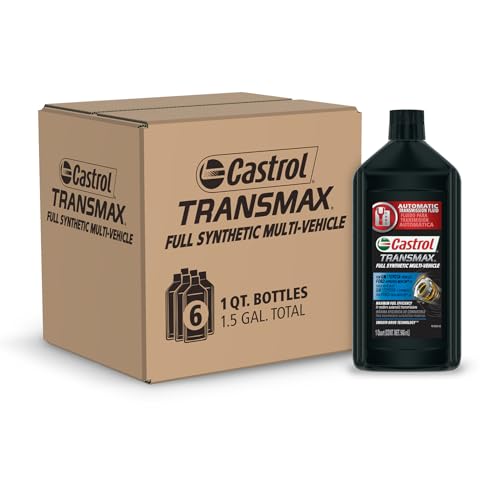 Castrol Transmax Full Synthetic Multi-Vehicle Automatic Transmission Fluid, 1 Quart, Pack of 6