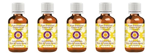 Deve Herbes Pure Grapefruit Essential Oil (Citrus paradisi) Steam Distilled (Pack of Five) 100ml X 5 (16.9 oz)