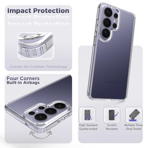 Image of RIGGEAR Shockproof Clear Hybrid Armor Back Cover Case Compatible with Samsung Galaxy S26 Ultra (Transparent PC and TPU Bumper)